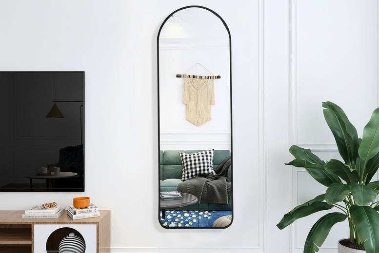 Full-Length Wall-Mounted Mirror with Arched Frame | Wowcher