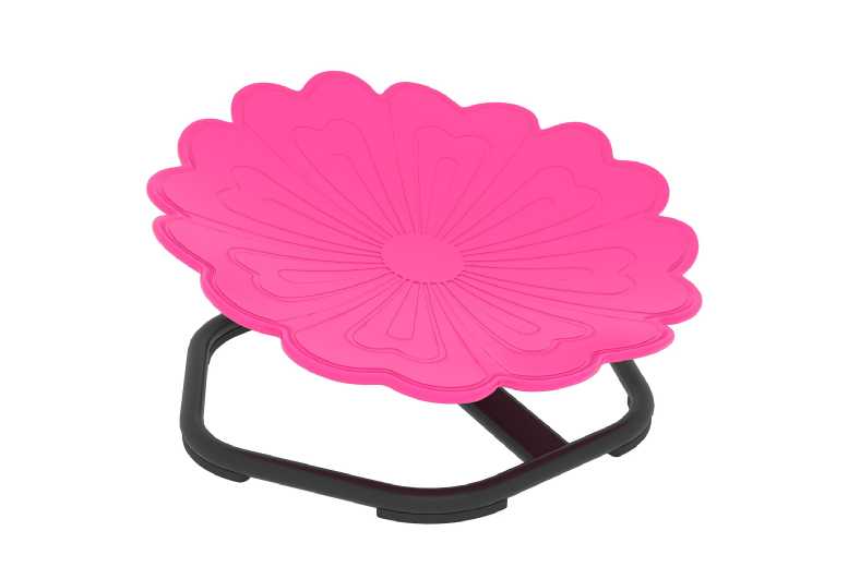 Flower Sensory Spinning Nursery Chair - Sturdy Steel & Thick Plastic, 360° Swivel, Pink Flower Design | Wowcher