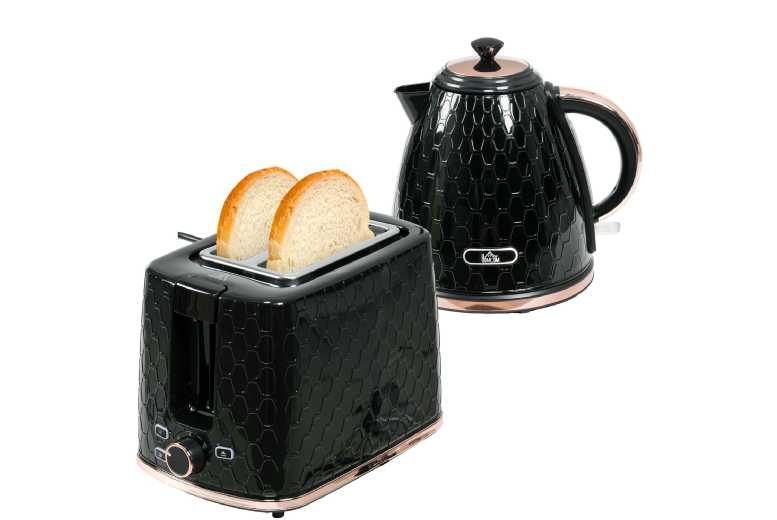 1.7L Rapid Boil Kettle & 2-Slice Toaster Set - Sleek Electric Breakfast Appliances | Wowcher