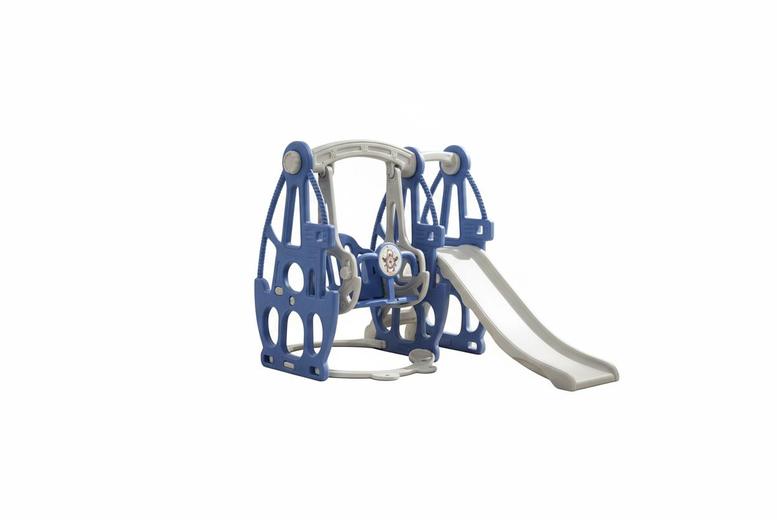 3-in-1 Toddler Playset with Slide, Swing, Climber & Basketball Hoop | Wowcher