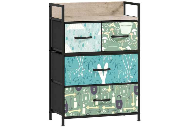 4-Drawer Fabric Chest of Drawers - Space-Saving Bedroom Storage Unit | Wowcher