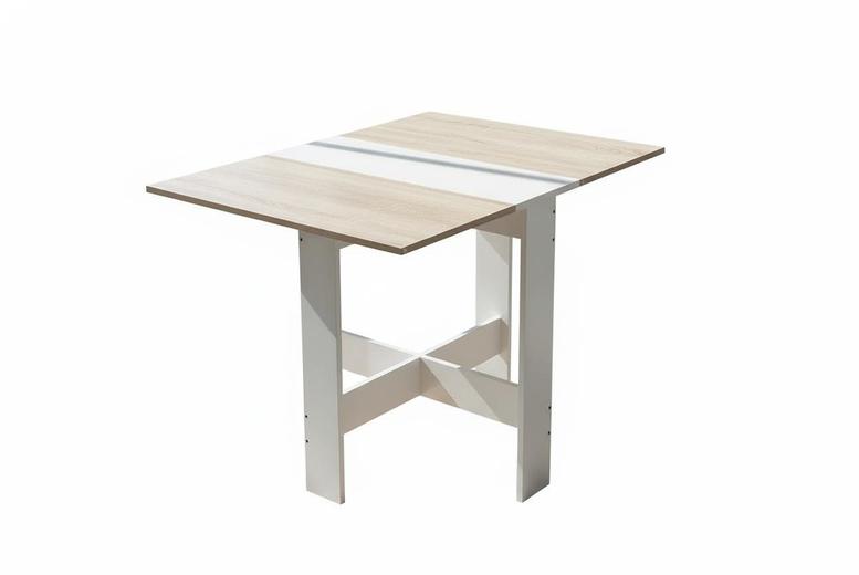 Versatile Modern Drop Leaf Dining Table for Space-Saving Functionality | Wowcher