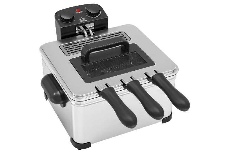 5L Deep Fat Fryer - 2000W Stainless Steel, Large Capacity, Timer & Viewing Window | Wowcher