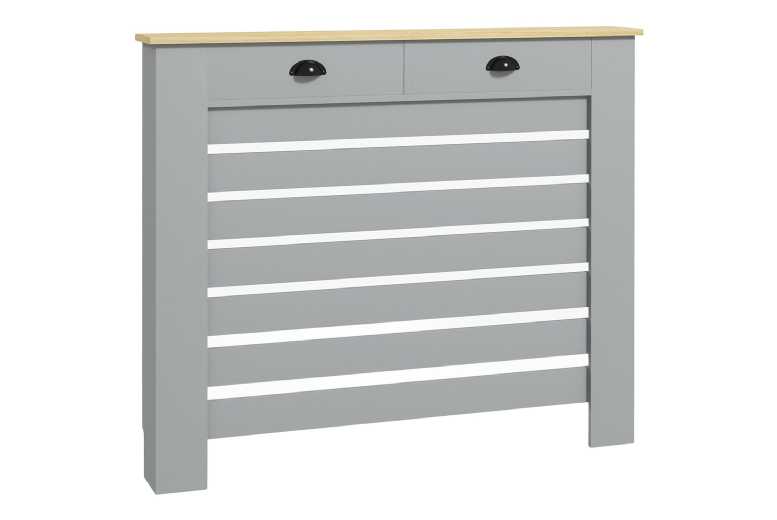 Radiator Cover with Drawer - Grey, 95cm - Slim Protective Heating Guard | Wowcher