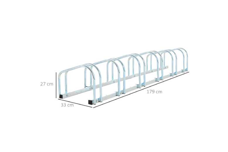 Heavy-Duty 6-Bike Floor or Wall Mount Storage Rack - Powder-Coated Steel, Detachable Design | Wowcher