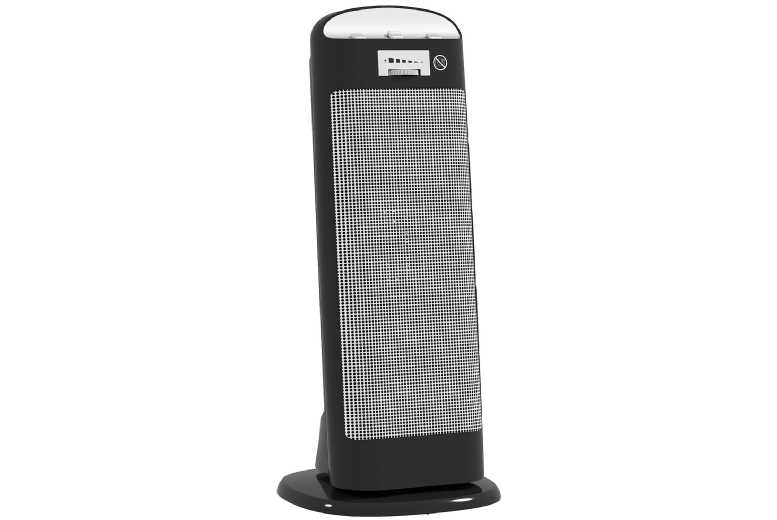 2000W Ceramic Oscillating Heater - Adjustable Thermostat, 4 Modes, Safety Features - Black | Wowcher