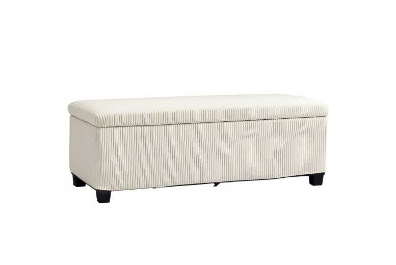 Corduroy Storage Ottoman Bench - Removable Lid, 84L Capacity, Steel Frame | Wowcher
