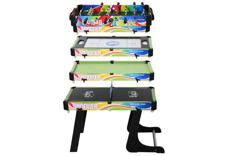 MDF 4-in-1 Multi-Game Table - Sturdy MDF, Space-Saving, Family Entertainment Centre | Wowcher