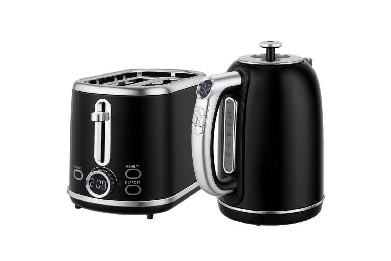 Retro Kettle & Toaster Set - Rapid Boil, Multi-Function, 1.7L, Polished Finish | Wowcher