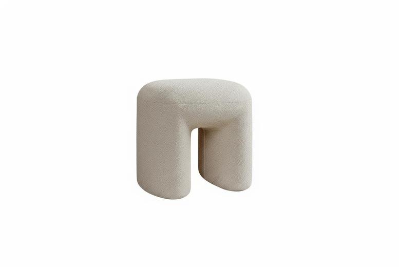 Modern Teddy Bear Fur Upholstered Ottoman | Wowcher