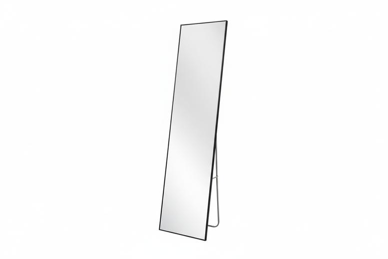 Modern Slim Frame Full Length Mirror with Black Frame | Wowcher