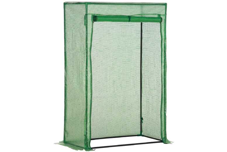 100×50×150cm Walk-In Greenhouse Storage Shed - Galvanized Steel Frame, Weatherproof Cover, Roll-Up Door | Wowcher