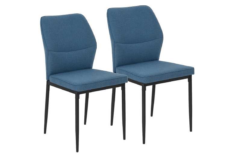 Set of 2 Velvet Dining Chairs - Curved Back, Armless, Modern Steel Legs | Wowcher