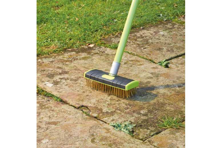 Garden Gear Telescopic 3-in-1 Steel Brush & Weed Scraper - Heavy-Duty Outdoor Cleaning Tool with Adjustable Handle | Wowcher