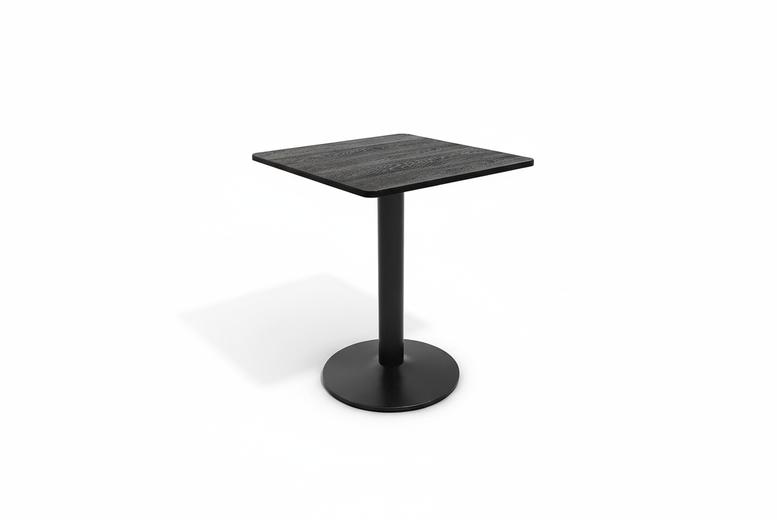 Sleek Black Square Table with Sturdy Metal Base - Modern & Space-Saving Design | Wowcher