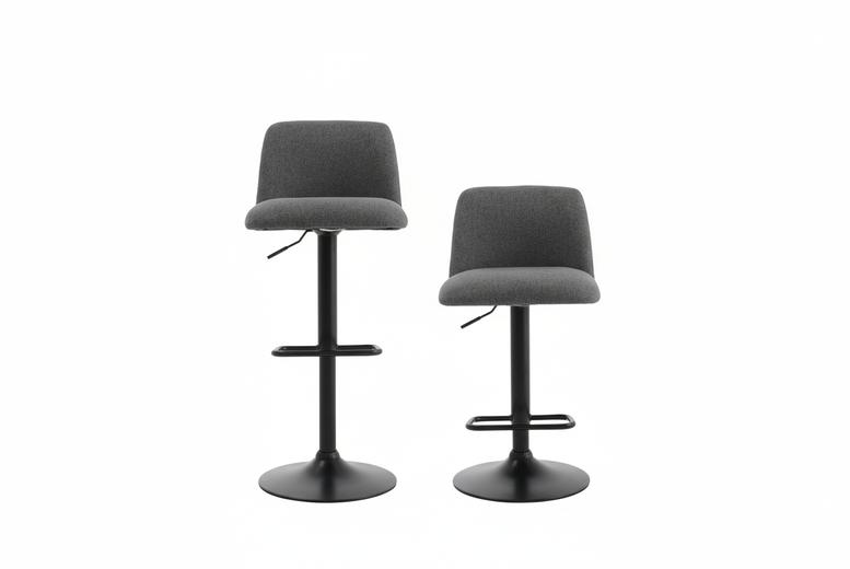 Set of 2 Modern Swivel Bar Stools with High Cushioned Backrest | Wowcher