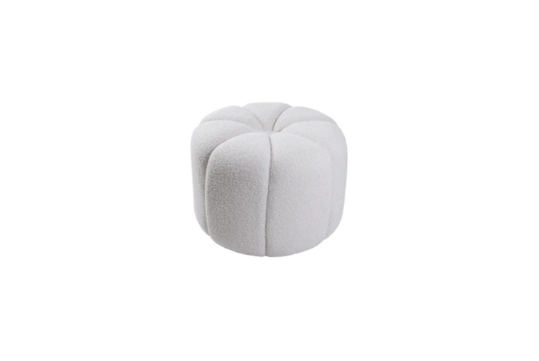 Round Pumpkin- Teddy Fabric Footstool for Luxurious Comfort | Wowcher