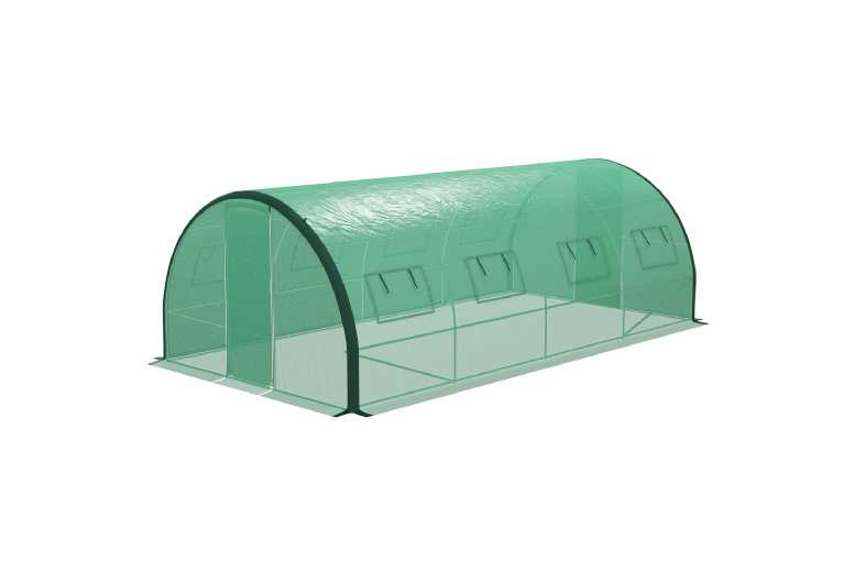 Walk-in Polytunnel Greenhouse Storage Shed, 6×3m Reinforced PE Cover - Weatherproof & Spacious | Wowcher