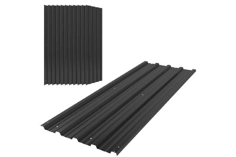 Set of 12 Galvanized Steel Roof Panels for Garden Storage Sheds & Outdoor Buildings - Weatherproof Cladding Solution | Wowcher