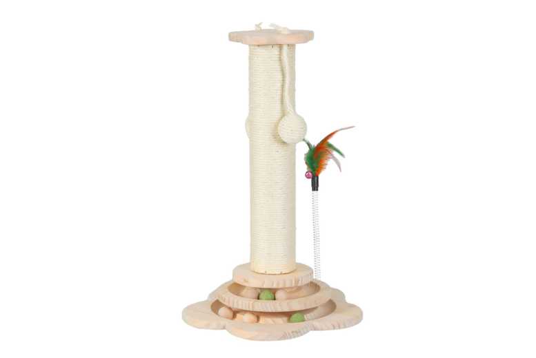 Skylos Tall Sisal Cat Scratching Post with Heavy-Duty Base & Interactive Ball Toy | Wowcher