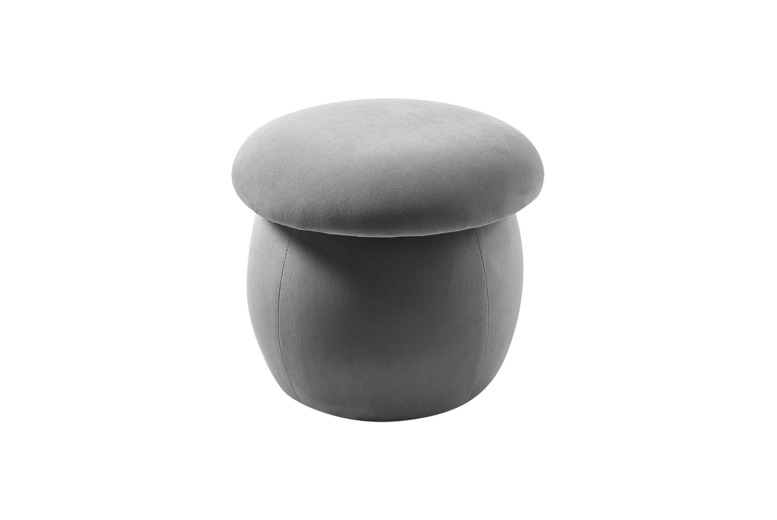 Adorable Mushroom-Shaped Ottoman in Velvet with Stable No-Leg Base | Wowcher