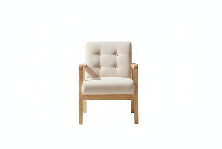 Modern Wood Frame Upholstered Armchair with Ergonomic Comfort Design | Wowcher