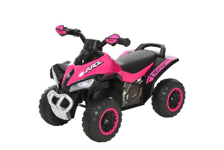 Toddler Ride-On Car Walker - Interactive Lights & Music - Pink Quad Bike - Ages 18-36 Months - Outdoor Fun | Wowcher