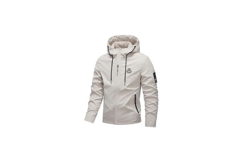 Unisex Black Moncler  Windproof and Waterproof Zipper Hooded Jacket | Wowcher