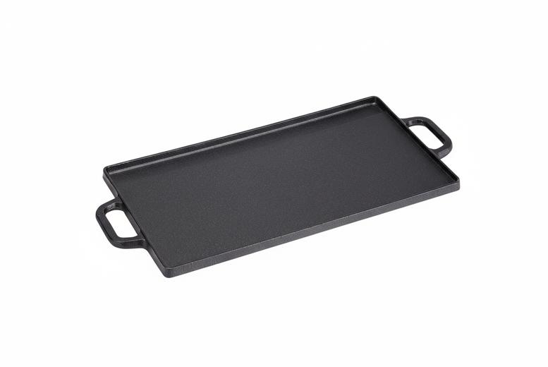 Large Non-Stick Cast-Iron Reversible Griddle Pan for Family Cooking | Wowcher