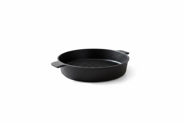 27cm Black Cast Iron Grill Pan for Juicy, Even Grilling | Wowcher
