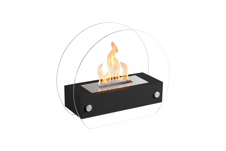 Tabletop Ethanol Fireplace with Artistic Stone Interior - Black or White | Wowcher