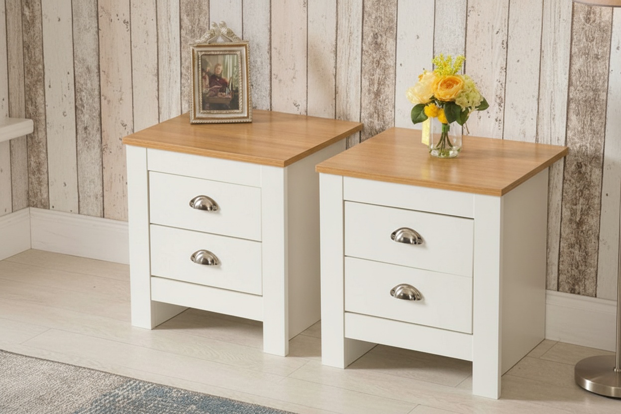 Pair Of Heritage Style Bedside Tables - 2 Colours | Wowcher