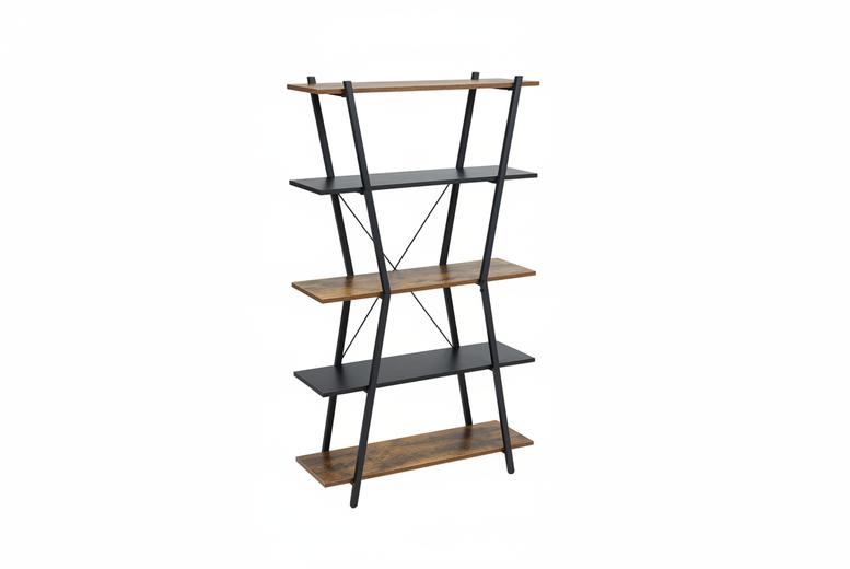 Industrial 5-Tier Open Storage Rack with Sturdy X-Brace Design and Style | Wowcher