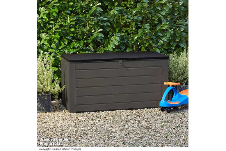 680L Weatherproof Lockable Garden Storage Box with Sit-On Lid - Durable Outdoor Storage Solution | Wowcher