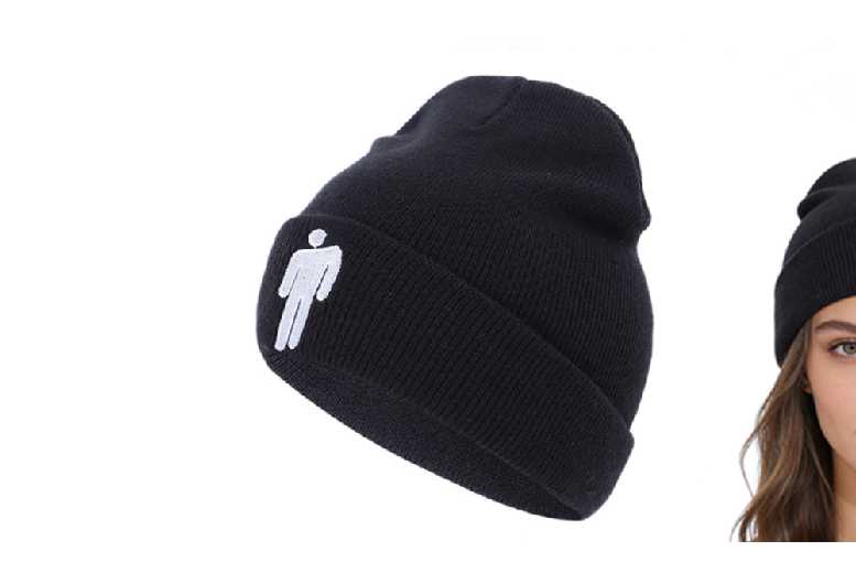 Unisex Black: Unisex Billie-Eilish  Knit Beanie | Wowcher