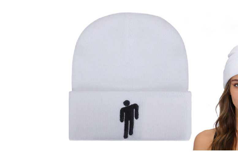 Unisex White: Unisex Billie-Eilish  Knit Beanie | Wowcher