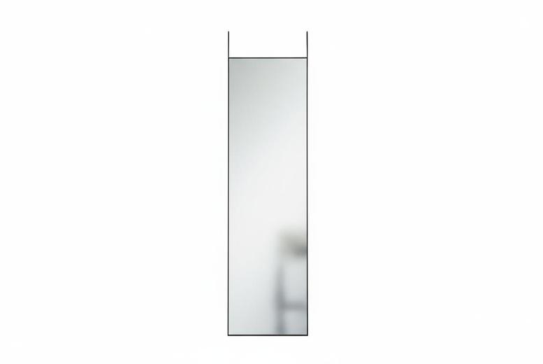 Sleek Metal Frame Over the Door Full Length Mirror - Black Finish | Wowcher