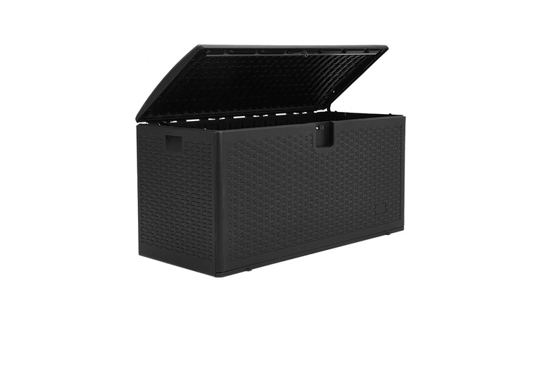Durable 374L Rattan Outdoor Deck Box with Weatherproof Design | Wowcher