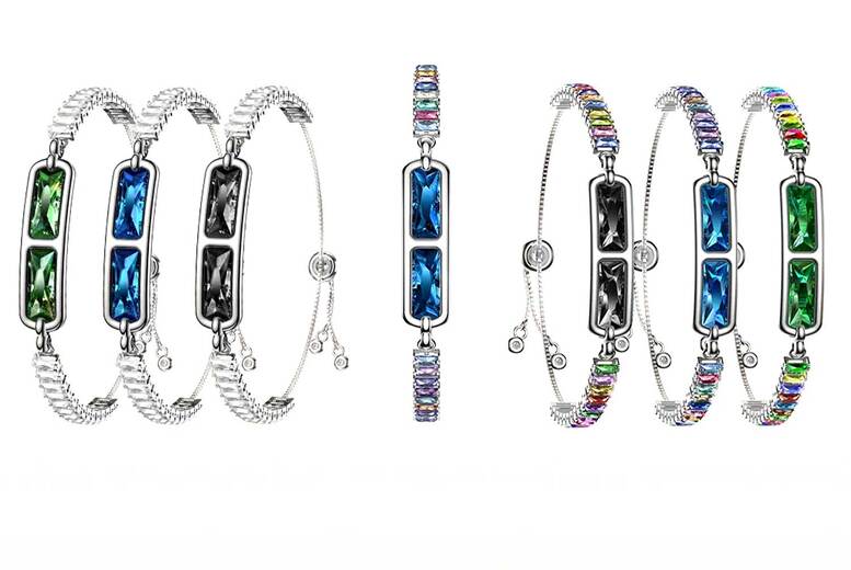 Women's Diamond Bracelet Smart Fitness Tracker - 3 Colours, 2 Styles | Wowcher