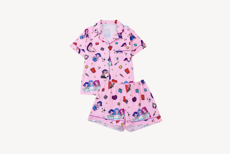 Black Colorful Girls Kpop Demon Hunter Pajama Set in Multiple Styles | Wowcher
