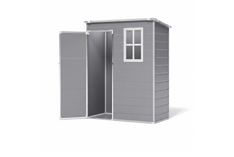 5ft x 3ft Plastic Outdoor Tool Shed with Window & Lockable Door | Wowcher