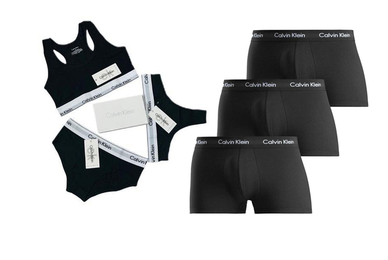 Women's Black Calvin Klein His and Hers 3 Pack Underwear Sets - Valentines Special | Wowcher