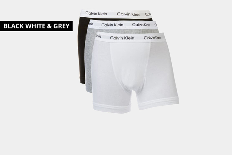 Women's Mens Small/Black, White and Grey: Calvin Klein His & Hers 3-Pack Underwear Sets for Everyday Style | Wowcher