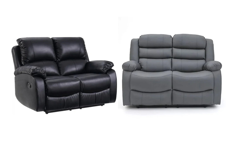 Malaga 2-Seater Recliner Sofa - Black or Grey | Wowcher