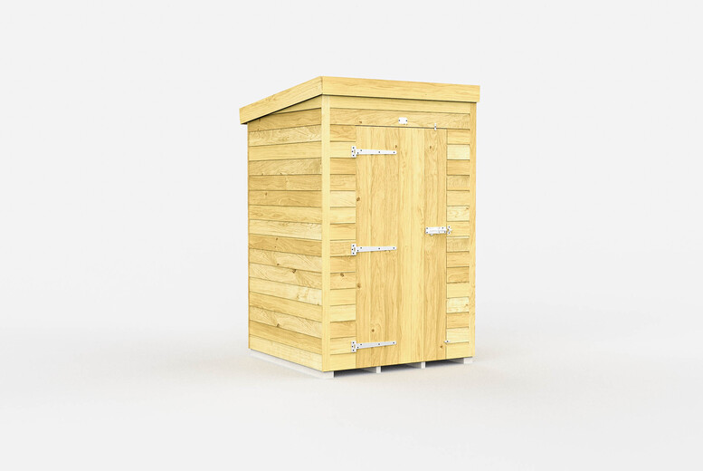Diy Sheds Wooden Pent Storage Shed - Weatherproof, Heavy Duty, Multiple Sizes, No Window | Wowcher