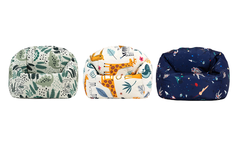 Kids' Bean Bag Chair - Safari, Dinosaur, or Space Prints | Wowcher
