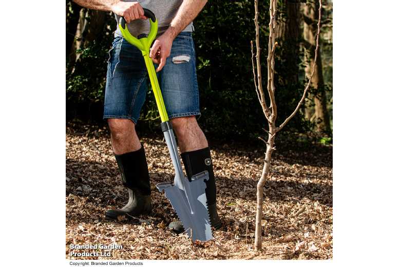 ROOTRAZR Heavy-Duty Multi-Purpose Shovel - Carbon Steel Garden Spade & Root Cutter, Ergonomic Grip, Lightweight 2.6KG | Wowcher