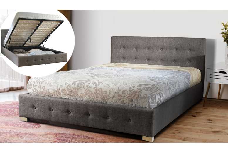 Elegant Fabric Nicola Ottoman Bed Frame - Modern Sturdy Storage Base | Wowcher