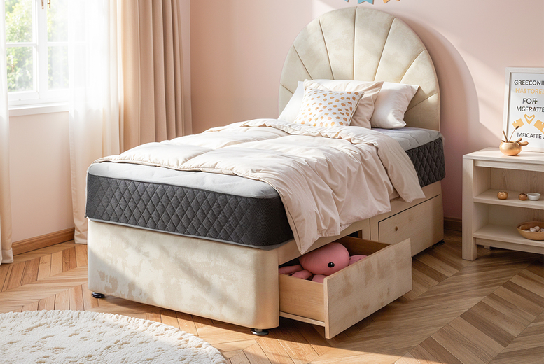 Celine Plush Modern Divan Bed Frame with Storage Base Option! | Wowcher
