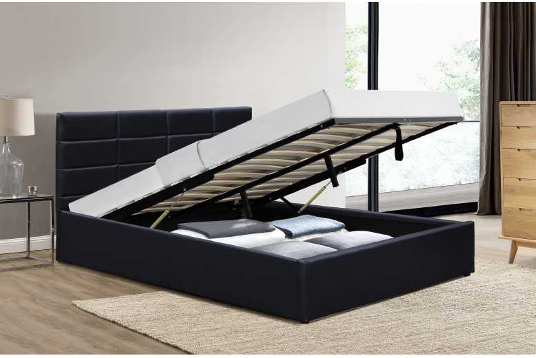 Elegant Faux Leather Ottoman Bed Frame - Modern Storage Base | Wowcher